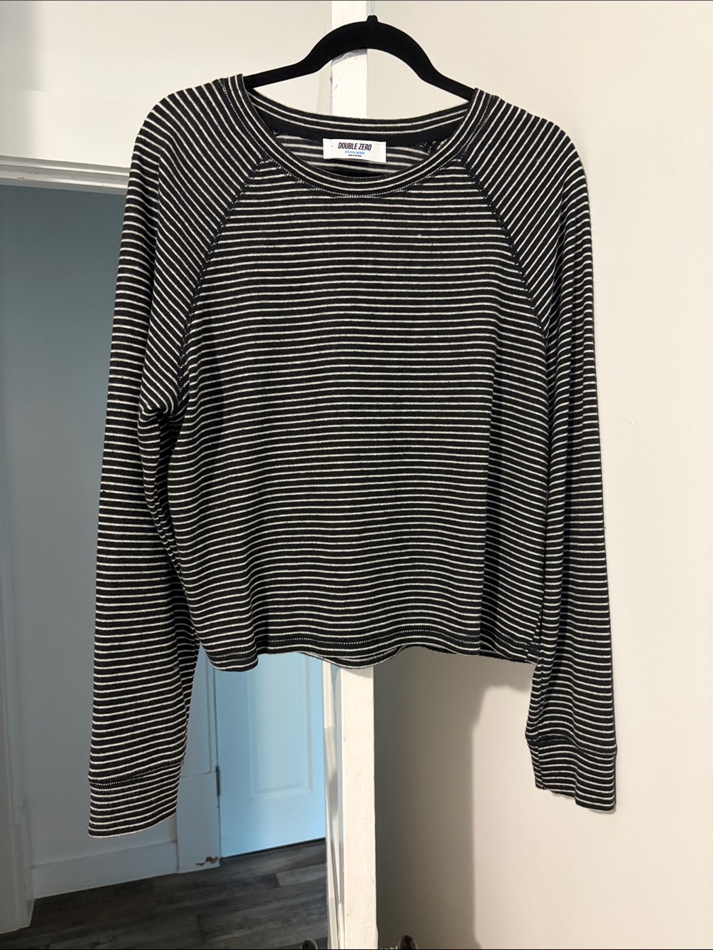 Black & White Striped Long Sleeve Top